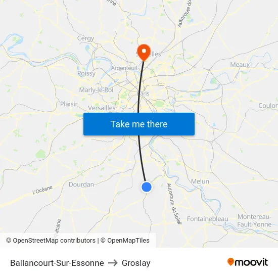 Ballancourt-Sur-Essonne to Groslay map