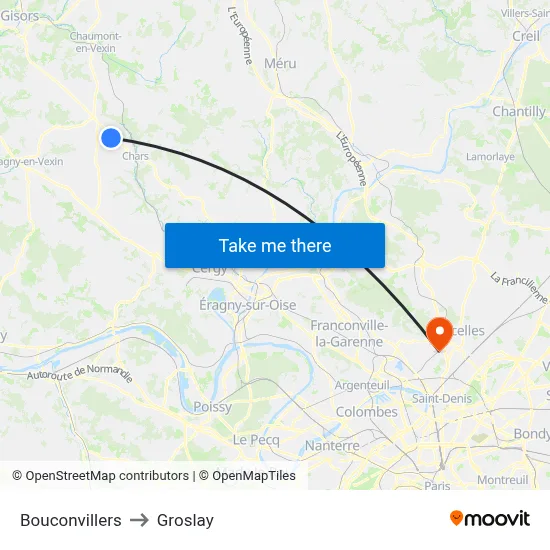 Bouconvillers to Groslay map