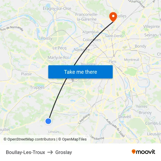 Boullay-Les-Troux to Groslay map