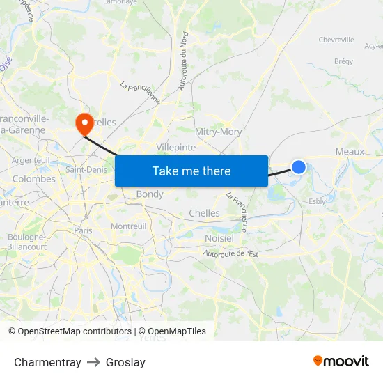 Charmentray to Groslay map