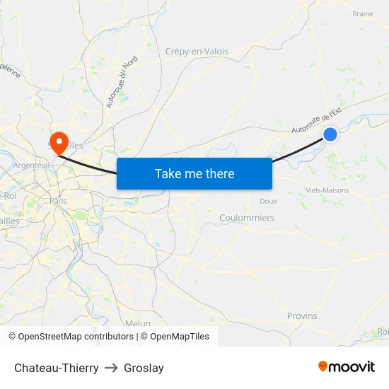Chateau-Thierry to Groslay map