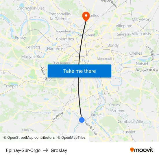 Epinay-Sur-Orge to Groslay map