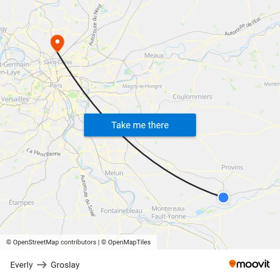 Everly to Groslay map