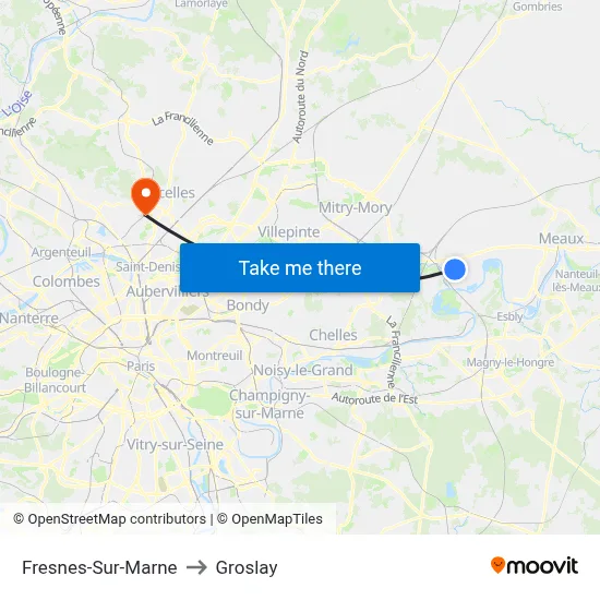 Fresnes-Sur-Marne to Groslay map