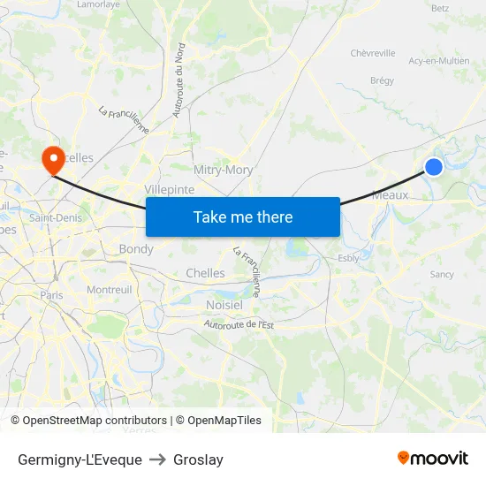 Germigny-L'Eveque to Groslay map