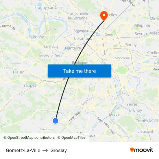 Gometz-La-Ville to Groslay map