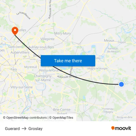 Guerard to Groslay map