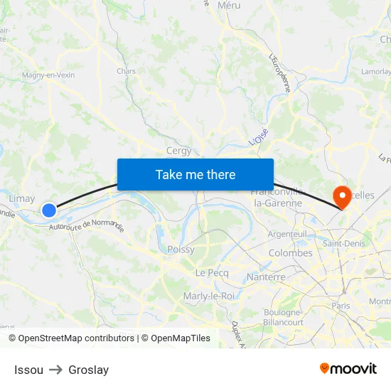 Issou to Groslay map