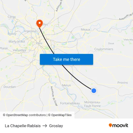 La Chapelle-Rablais to Groslay map