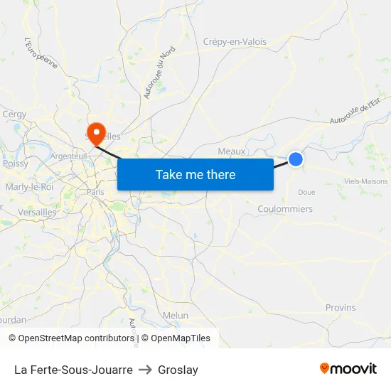 La Ferte-Sous-Jouarre to Groslay map