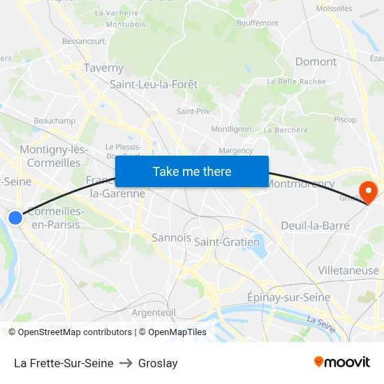 La Frette-Sur-Seine to Groslay map