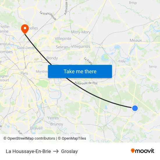 La Houssaye-En-Brie to Groslay map