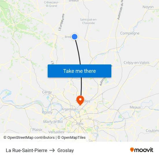 La Rue-Saint-Pierre to Groslay map