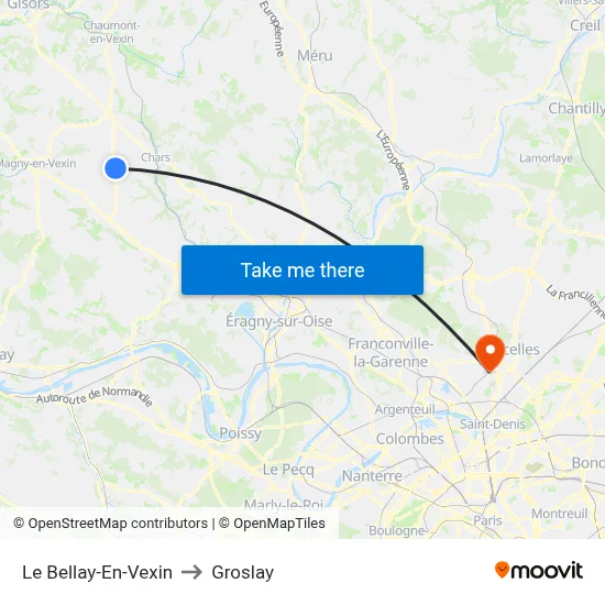 Le Bellay-En-Vexin to Groslay map