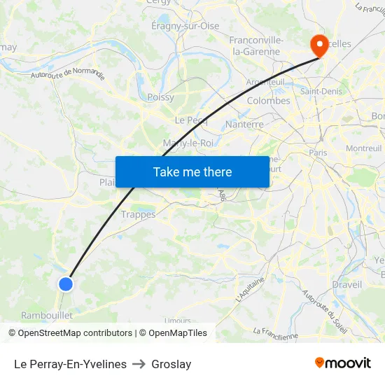 Le Perray-En-Yvelines to Groslay map