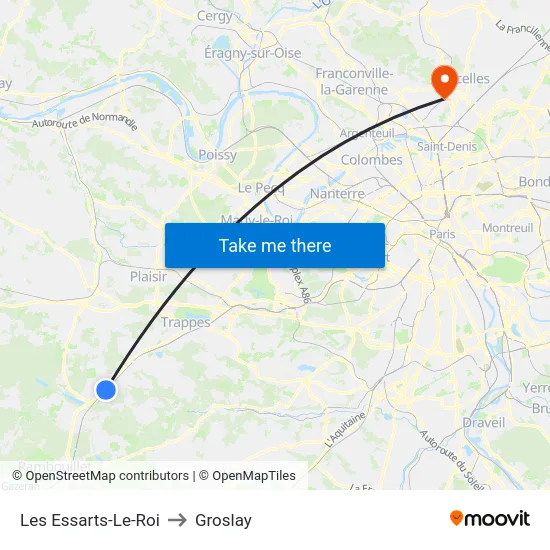 Les Essarts-Le-Roi to Groslay map