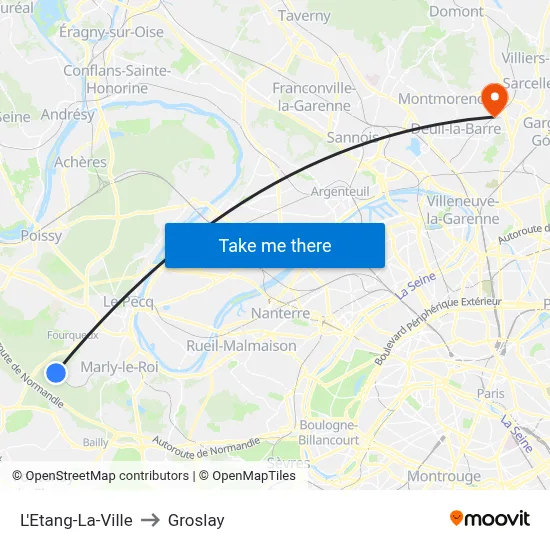 L'Etang-La-Ville to Groslay map