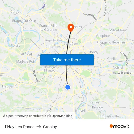 L'Hay-Les-Roses to Groslay map