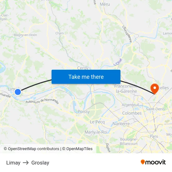 Limay to Groslay map