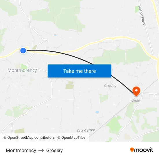 Montmorency to Groslay map