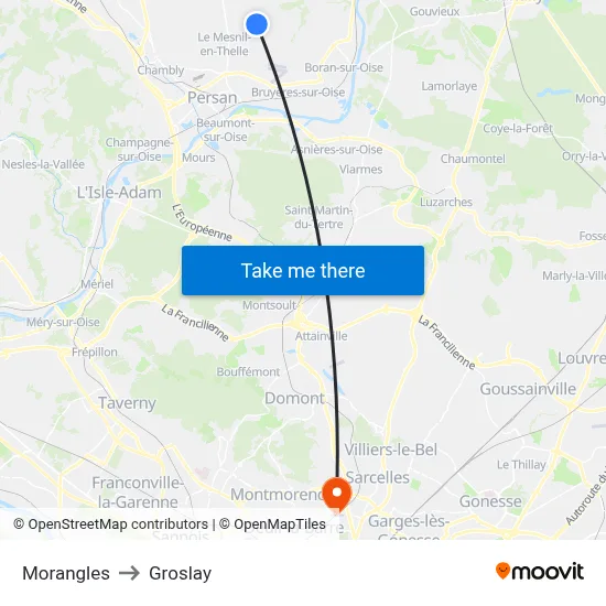 Morangles to Groslay map