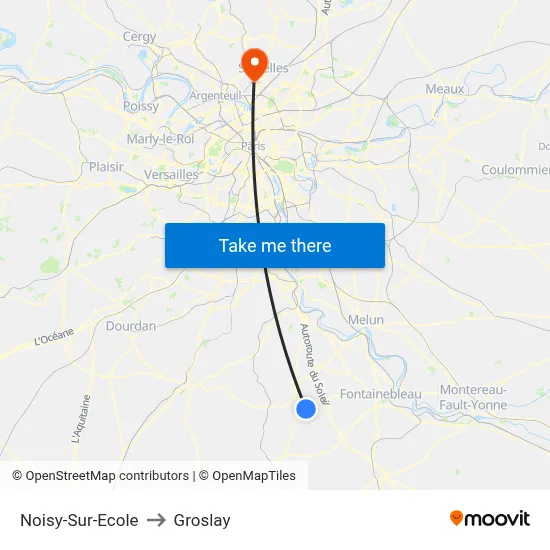 Noisy-Sur-Ecole to Groslay map