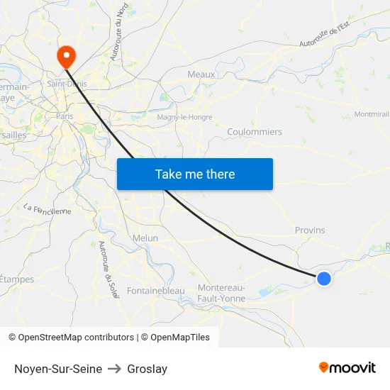 Noyen-Sur-Seine to Groslay map