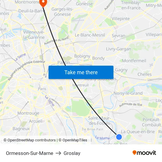 Ormesson-Sur-Marne to Groslay map