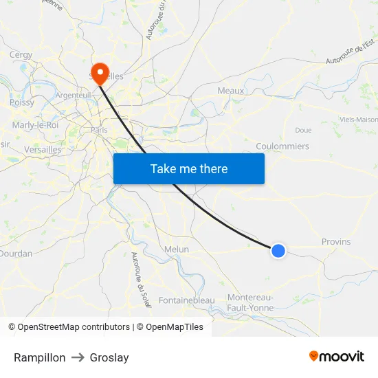 Rampillon to Groslay map