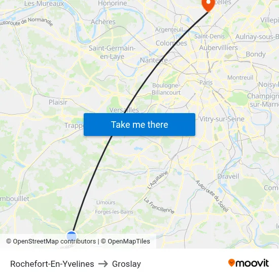 Rochefort-En-Yvelines to Groslay map