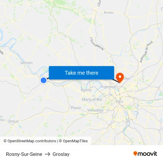 Rosny-Sur-Seine to Groslay map