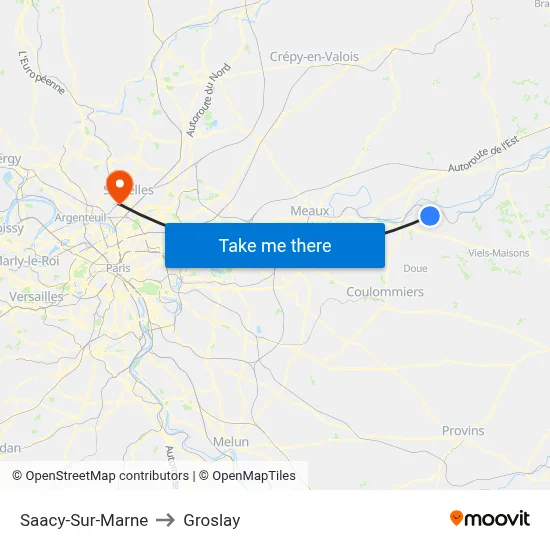Saacy-Sur-Marne to Groslay map