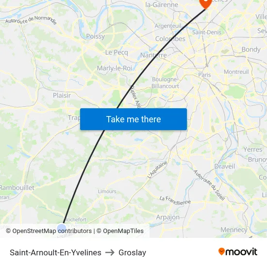 Saint-Arnoult-En-Yvelines to Groslay map
