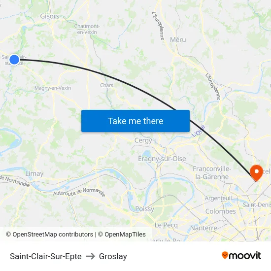 Saint-Clair-Sur-Epte to Groslay map