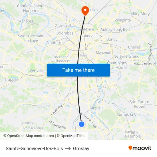 Sainte-Genevieve-Des-Bois to Groslay map