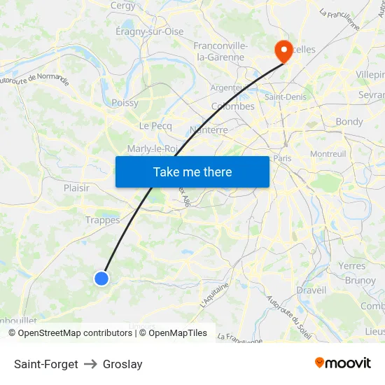Saint-Forget to Groslay map
