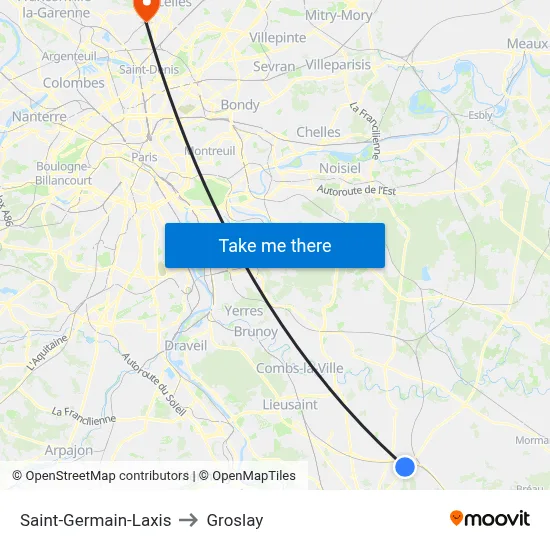 Saint-Germain-Laxis to Groslay map
