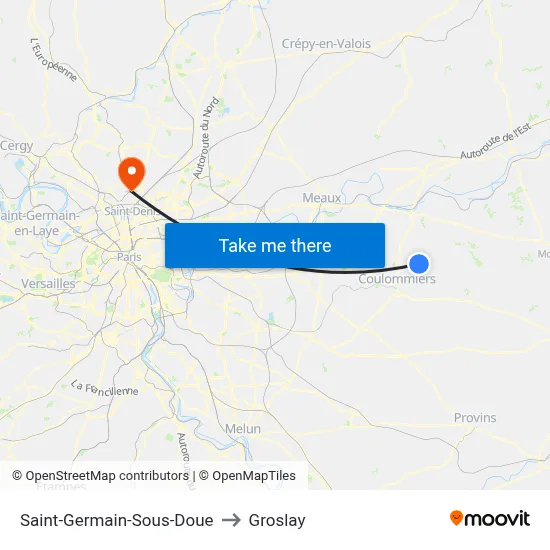 Saint-Germain-Sous-Doue to Groslay map