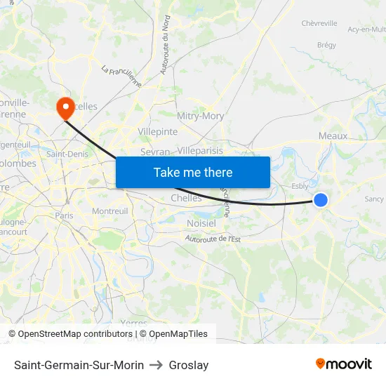 Saint-Germain-Sur-Morin to Groslay map