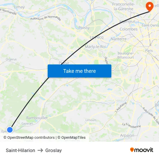 Saint-Hilarion to Groslay map