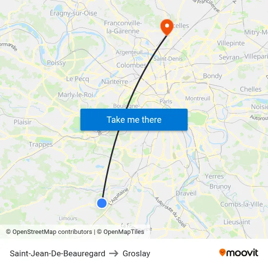 Saint-Jean-De-Beauregard to Groslay map