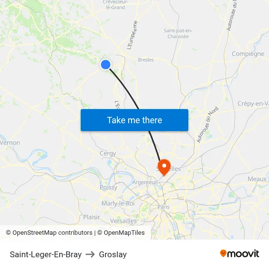 Saint-Leger-En-Bray to Groslay map