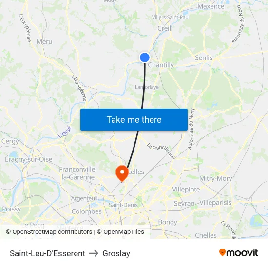 Saint-Leu-D'Esserent to Groslay map