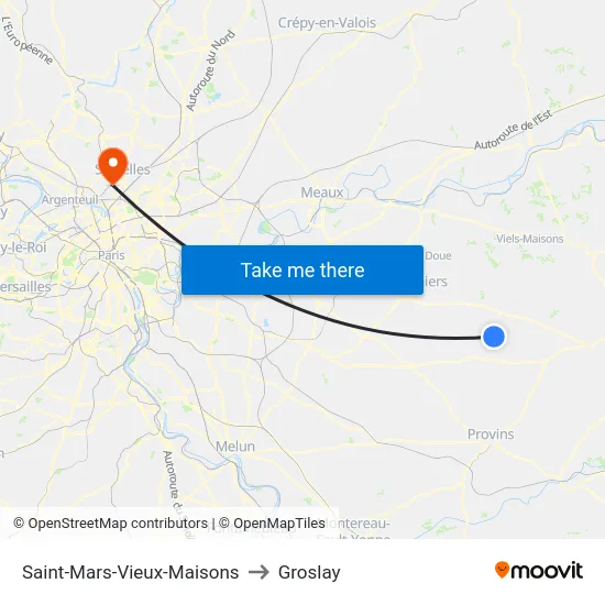 Saint-Mars-Vieux-Maisons to Groslay map