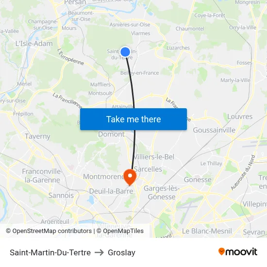 Saint-Martin-Du-Tertre to Groslay map