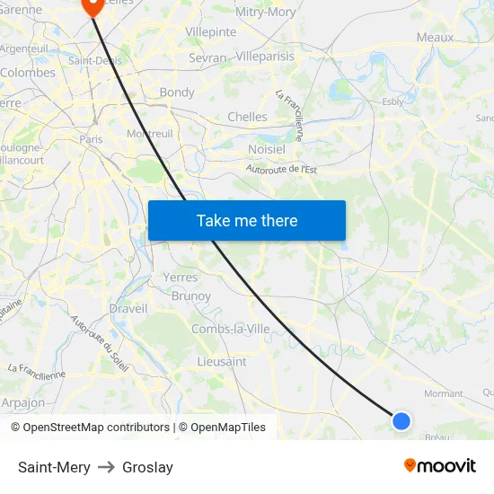 Saint-Mery to Groslay map