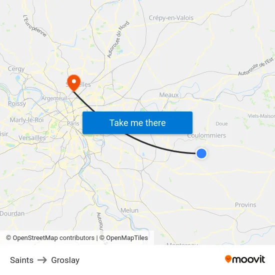Saints to Groslay map