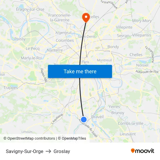 Savigny-Sur-Orge to Groslay map