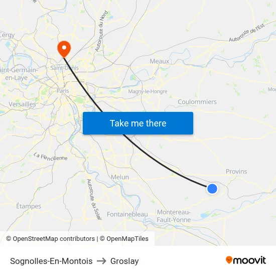 Sognolles-En-Montois to Groslay map
