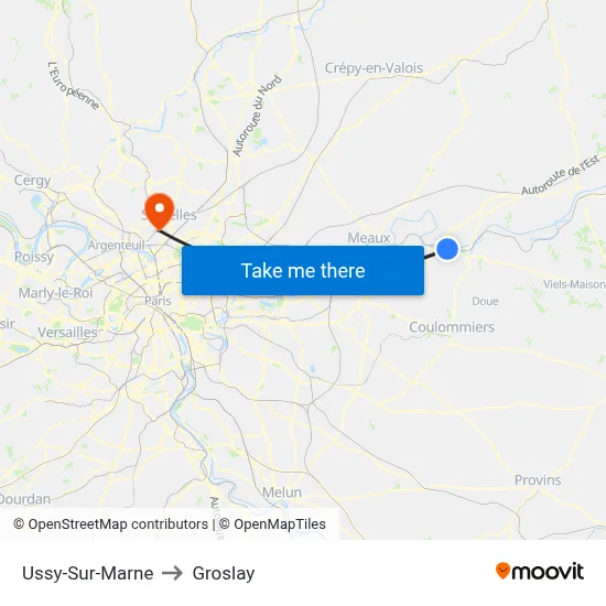 Ussy-Sur-Marne to Groslay map